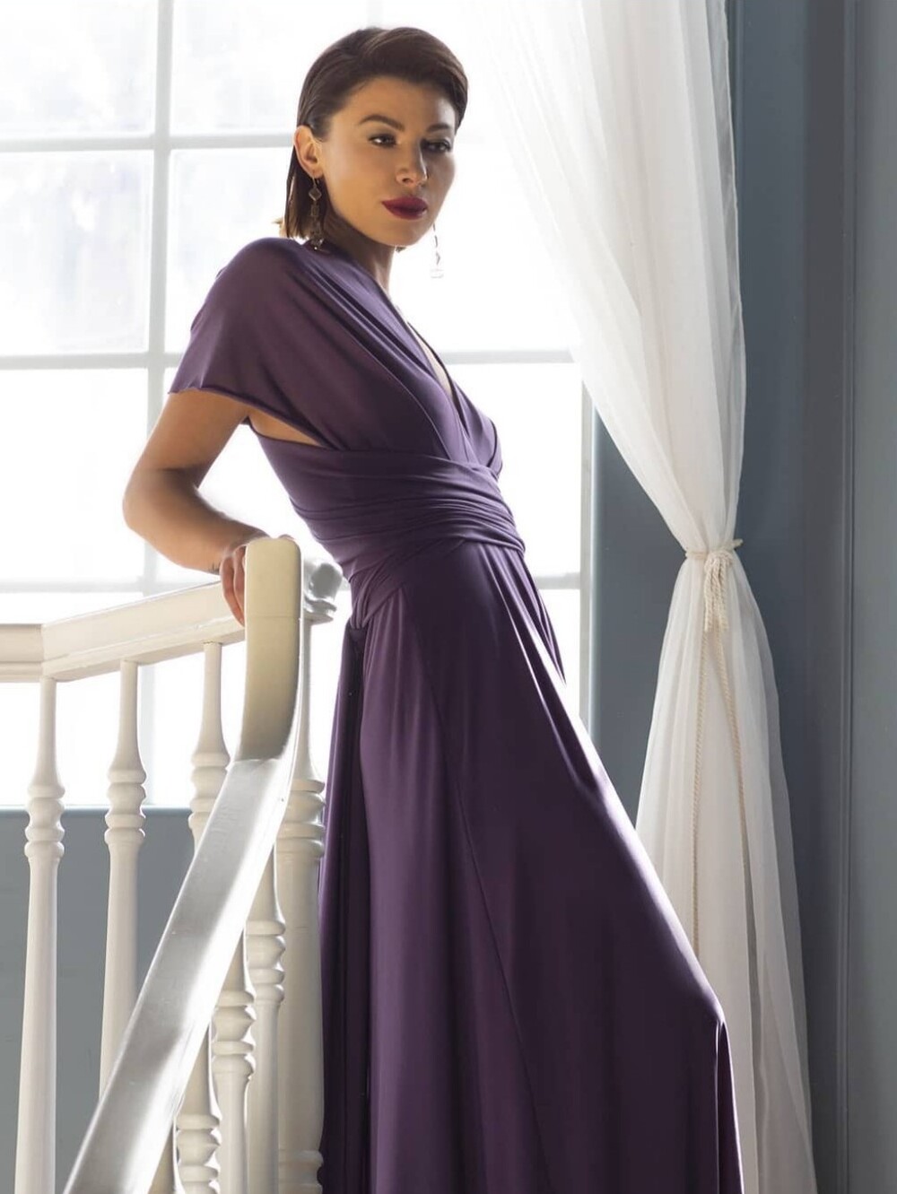 Von Vonni Convertible Infinity Dress One Size Lilac Purple Maxi EUC